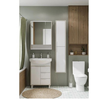 Комплект мебели белый глянец/ясень фабрик 65 см Акватон Рико 1A213301RIB90 + 1WH207782 + 1A215202RIB90