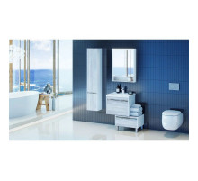 Комплект мебели белый глянец/бетон пайн 60 см Акватон Капри 1A230101KPDA0 + 1WH302421 + 1A230302KPDA0