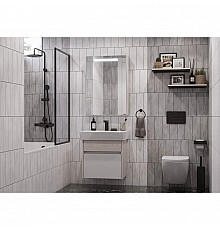 Комплект мебели белый глянец/ясень фабрик 60 см Акватон Верди 1A206701VDAV0 + 1WH302186 + 1A206902VDAV0