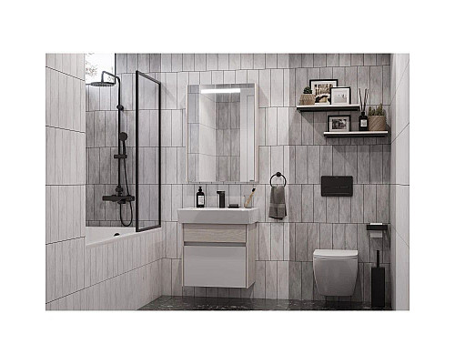 Заказать Комплект мебели белый глянец/ясень фабрик 60 см Акватон Верди 1A206701VDAV0 + 1WH302186 + 1A206902VDAV0 в магазине сантехники Santeh-Crystal.ru