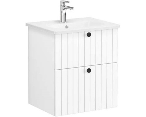 Приобрести Тумба с раковиной белый матовый 60,5 см Vitra Root Groove 69415 в магазине сантехники Santeh-Crystal.ru