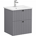 Тумба с раковиной серый матовый 60,5 см Vitra Root Groove 69417 Тумба с раковиной серый матовый 60,5 см Vitra Root Groove 69417