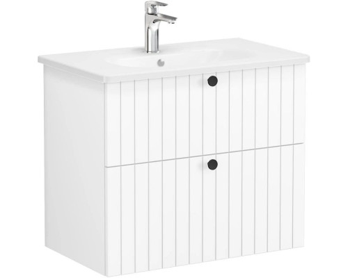 Купить Тумба с раковиной белый матовый 80,5 см Vitra Root Groove 69436 в магазине сантехники Santeh-Crystal.ru