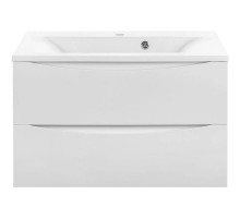 Тумба с раковиной белый глянец 75 см Vincea Mia VMC-2MA750GW + VCB-3M750W