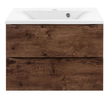 Тумба с раковиной темный дуб 65 см Vincea Mia VMC-2MA650RW + VCB-3M650W