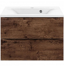 Тумба с раковиной темный дуб 65 см Vincea Mia VMC-2MA650RW + VCB-3M650W