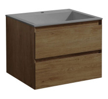 Тумба с раковиной дуб табачный 60 см Vincea Luka VMC-2L600TO + VCB-13600G