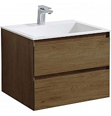 Тумба с раковиной дуб табачный 60 см Vincea Luka VMC-2L600TO + VCB-13600W