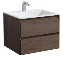 Тумба с раковиной темный дуб 60 см Vincea Luka VMC-2L600RO + VCB-13600W