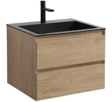 Тумба с раковиной натуральный дуб 60 см Vincea Luka VMC-2L600NO + VCB-13600B