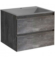 Тумба с раковиной серый камень 60 см Vincea Luka VMC-2L600GS + VCB-13600G