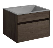 Тумба с раковиной темный дуб 60 см Vincea Chiara VMC-2C600RO + VCB-13600G