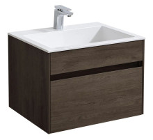 Тумба с раковиной темный дуб 60 см Vincea Chiara VMC-2C600RO + VCB-13600W