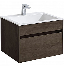 Тумба с раковиной темный дуб 60 см Vincea Chiara VMC-2C600RO + VCB-13600W