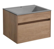 Тумба с раковиной натуральный дуб 60 см Vincea Chiara VMC-2C600NO + VCB-13600G