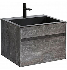 Тумба с раковиной серый камень 60 см Vincea Chiara VMC-2C600GS + VCB-13600B