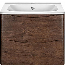 Тумба с раковиной темный дуб 59,4 см Vincea Paola VMC-2P600RW + VCB-2VP600W