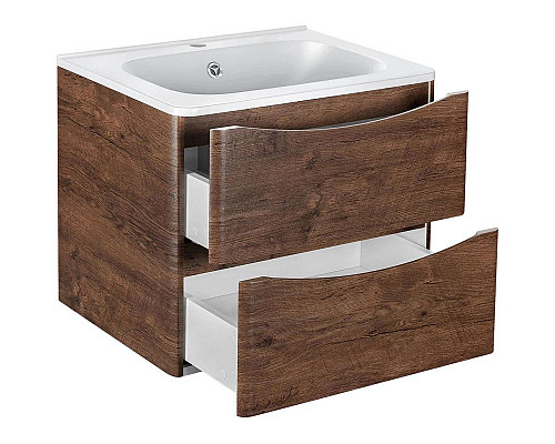 Santeh-Crystal.ru: Тумба с раковиной темный дуб 59,4 см Vincea Paola VMC-2P600RW + VCB-2VP600W Купить Тумба с раковиной темный дуб 59,4 см Vincea Paola VMC-2P600RW + VCB-2VP600W в магазине сантехники Santeh-Crystal.ru