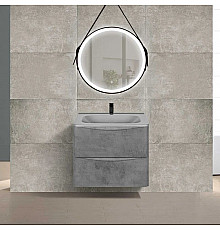 Комплект мебели бетон 59,4 см Vincea Paola VMC-2P600BT + VCB-2VP600G + VLM-2N700+