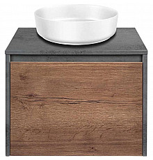 Тумба с раковиной дуб табачный/бетон 60 см Vincea Mesa VMC-2MS600TB + VBS-104