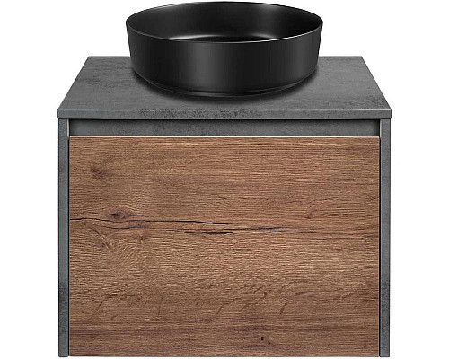 Santeh-Crystal.ru: Тумба с раковиной дуб табачный/бетон 60 см Vincea Mesa VMC-2MS600TB + VBS-104MB Приобрести Тумба с раковиной дуб табачный/бетон 60 см Vincea Mesa VMC-2MS600TB + VBS-104MB в магазине сантехники Santeh-Crystal.ru