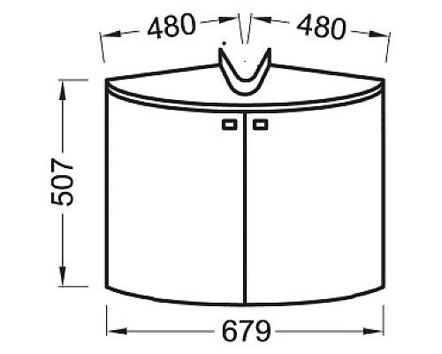 Заказать Угловая тумба серый антрацит глянец 67,9 см Jacob Delafon Odeon Up EB864-442 в магазине сантехники Santeh-Crystal.ru