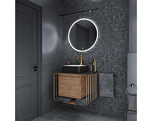 Купить Комплект мебели дуб веллингтон/золотой 70 см Grossman Винтаж 107008 + GR4042BW + 97070 в магазине сантехники Santeh-Crystal.ru