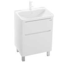 Тумба с раковиной белый глянец 60 см Grossman Адель 106007 + 4627173210225