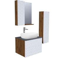 Комплект мебели дуб веллингтон/белый матовый 65 см Grossman Альба 106503 + GR-3015 + 206501