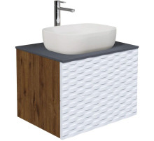 Тумба с раковиной дуб веллингтон/белый матовый 65 см Grossman Альба 106503 + GR-3020