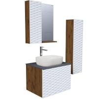 Комплект мебели дуб веллингтон/белый матовый 65 см Grossman Альба 106503 + GR-3020 + 206501