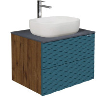 Тумба с раковиной дуб веллингтон/бриз матовый 65 см Grossman Альба 106502 + GR-3020