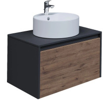 Тумба с раковиной дуб веллингтон/графит 70 см Grossman Смарт 107009 + GR-3012
