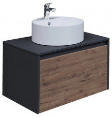 Тумба с раковиной дуб веллингтон/графит 70 см Grossman Смарт 107009 + GR-3012
