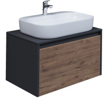 Тумба с раковиной дуб веллингтон/графит 70 см Grossman Смарт 107009 + GR-3027