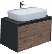 Тумба с раковиной дуб веллингтон/графит 70 см Grossman Смарт 107009 + GR-3027