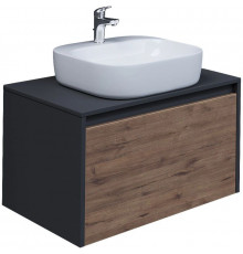 Тумба с раковиной дуб веллингтон/графит 70 см Grossman Смарт 107009 + GR-3028