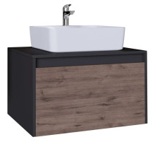 Тумба с раковиной дуб веллингтон/графит 70 см Grossman Смарт 107009 + GR-3017