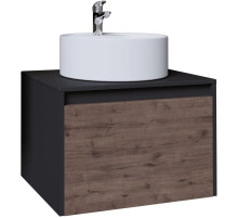 Тумба с раковиной дуб веллингтон/графит 60 см Grossman Смарт 106009 + GR-3012