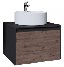 Тумба с раковиной дуб веллингтон/графит 60 см Grossman Смарт 106009 + GR-3012