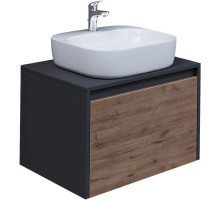 Тумба с раковиной дуб веллингтон/графит 60 см Grossman Смарт 106009 + GR-3017