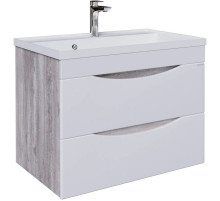 Тумба с раковиной бетон пайн/белый глянец 70,1 см Grossman Талис 107011 + 4627173210171