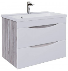 Тумба с раковиной бетон пайн/белый глянец 70,1 см Grossman Талис 107011 + 4627173210171