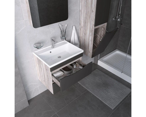 Приобрести Тумба с раковиной бетон пайн/графит матовый 70,1 см Grossman Талис 107010 + 4627173210171 в магазине сантехники Santeh-Crystal.ru