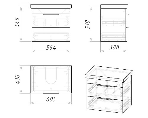 Приобрести Тумба с раковиной дуб галифакс 61 см Grossman Форта 106005 + 16413 в магазине сантехники Santeh-Crystal.ru
