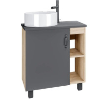Тумба с раковиной дуб сонома/серый матовый 67 см Grossman Флай 107002 + 507002 + GR-3013