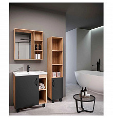 Комплект мебели дуб сонома/серый матовый 71 см Grossman Флай 107002 + 15840 + 207001