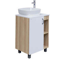 Тумба с раковиной дуб сонома/белый матовый 67 см Grossman Флай 107001 + 507001 + GR-3019