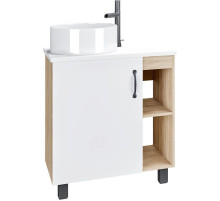 Тумба с раковиной дуб сонома/белый матовый 67 см Grossman Флай 107001 + 507001 + GR-3013