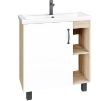 Тумба с раковиной дуб сонома/белый матовый 71 см Grossman Флай 107001 + 15840